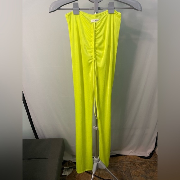 Good American Sheer High Waist Cover-up Pants Electric Lime Size 3 - Large - Picture 1 of 12